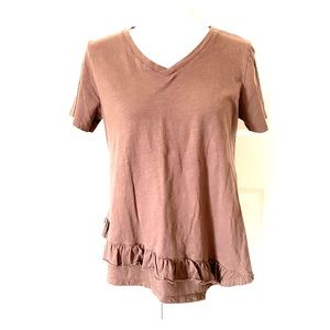 EUC V-Neck Asymmetrical LOGO Top